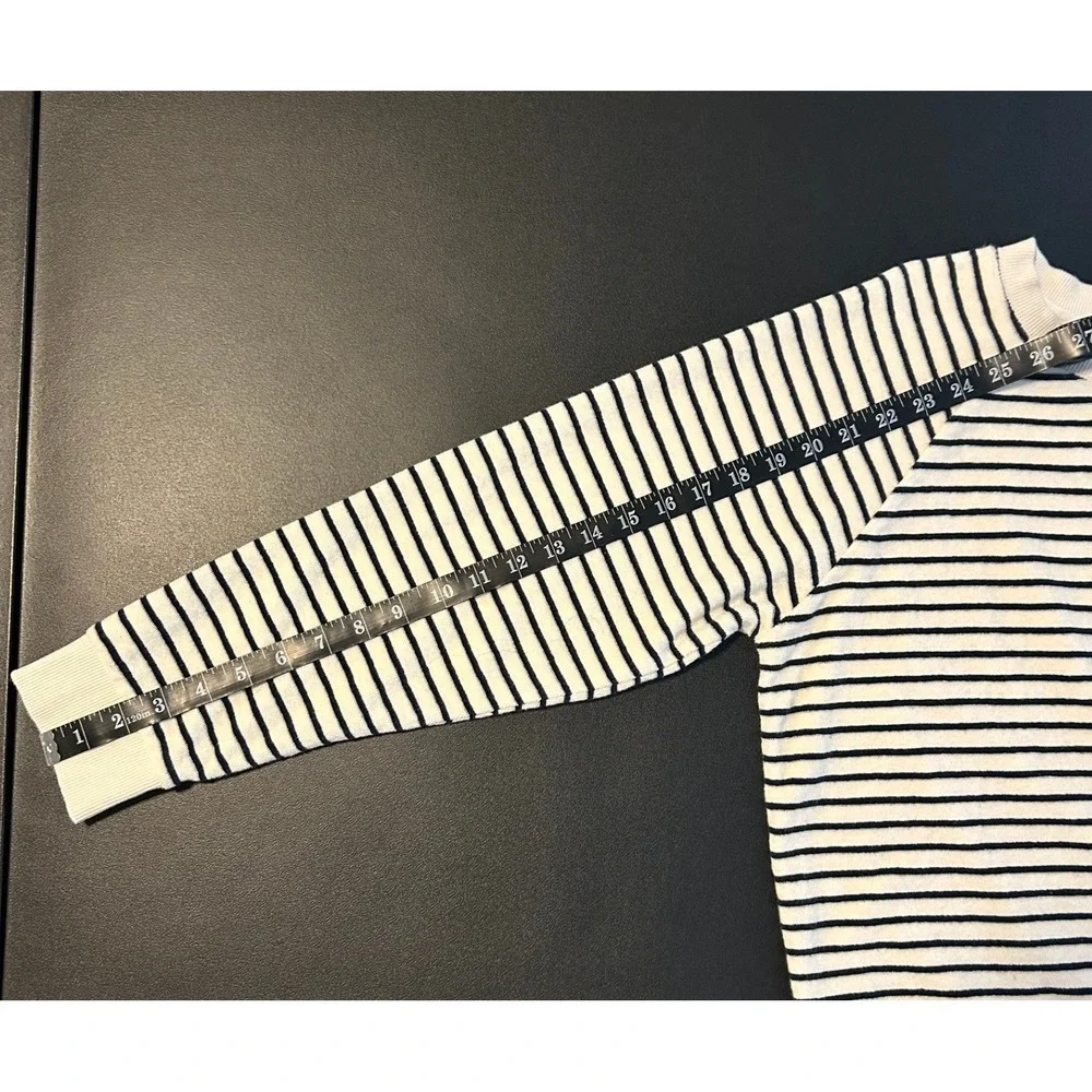 Rails Theron Sailor Stripe Terry Towel Sweatshirt Ivory Navy Blue Medium 1473